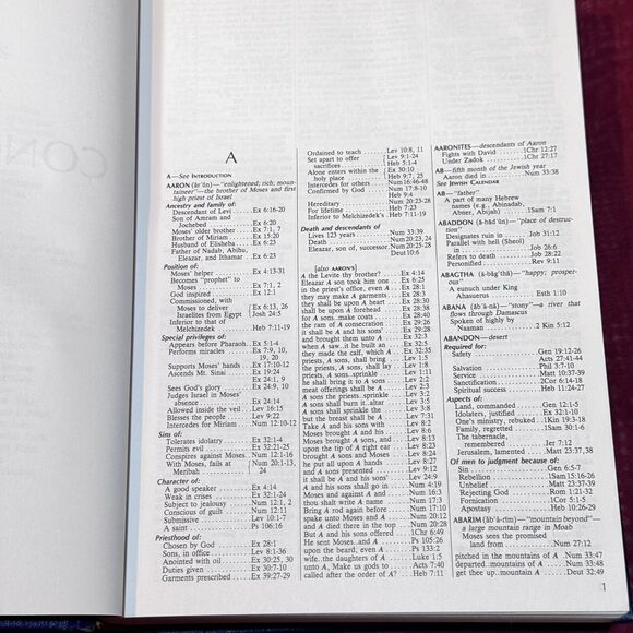 1982 The Guideposts Family Concordance to the Bible Blue Hardcover Catholic - Picture 6 of 14